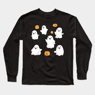 Pumpkins and ghosts Halloween Long Sleeve T-Shirt